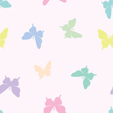 Vector butterfly seamless repeat pattern design background