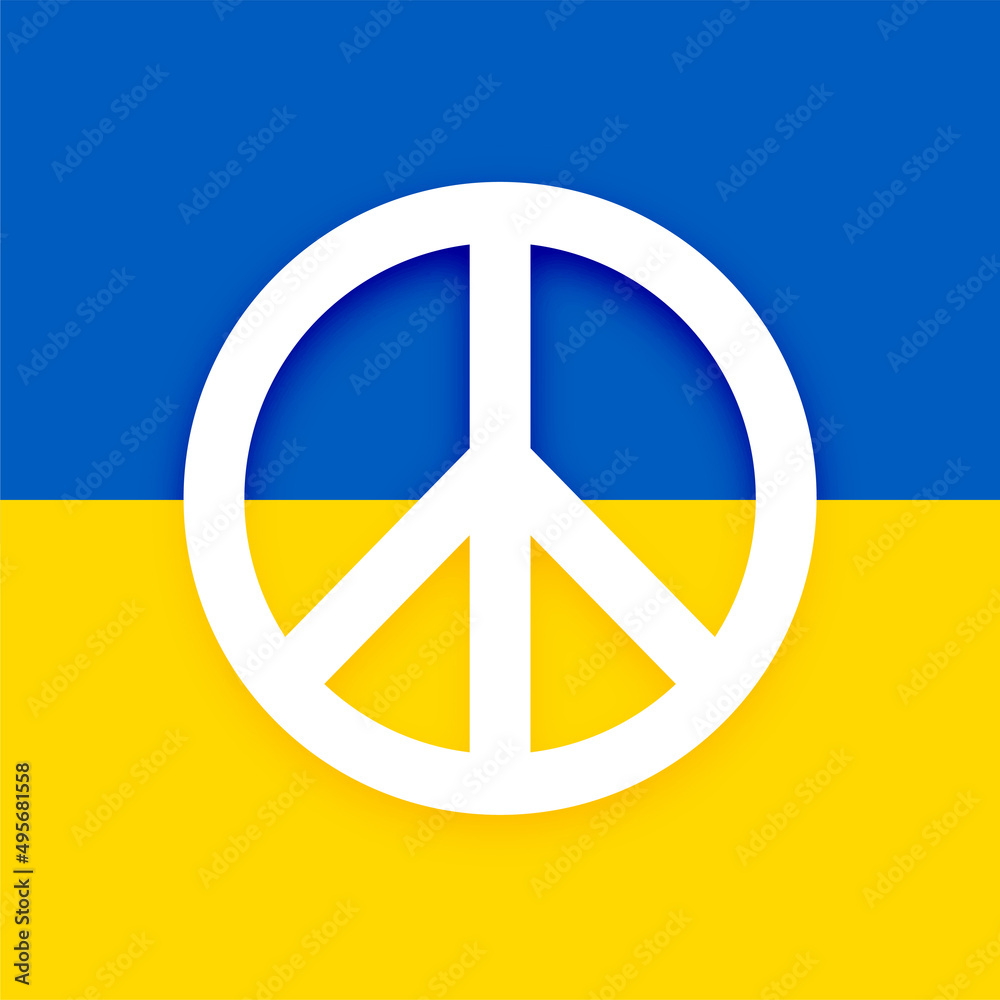 ukraine flag with peace symbol to stop russia war and invasion ukraine flag with peace symbol to stop russia war and invasion