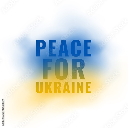 peace for ukraine text in flag colors