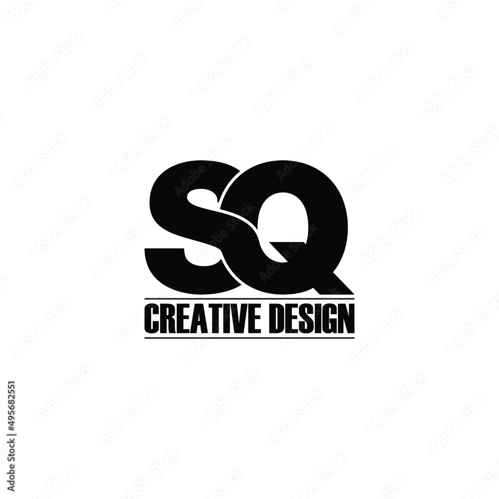 Letter SQ simple logo design vector