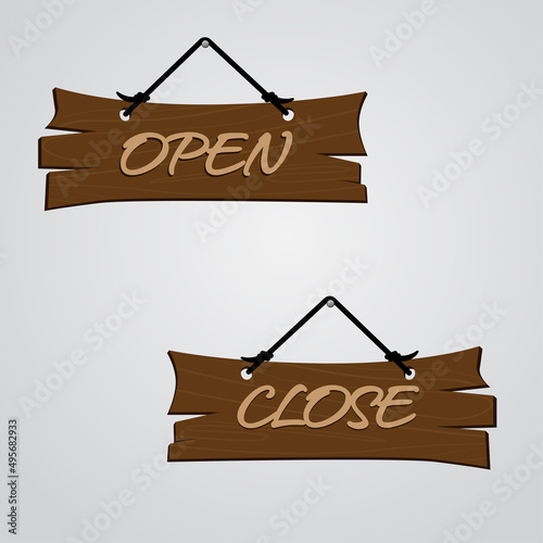 vector illustration, open close notice board