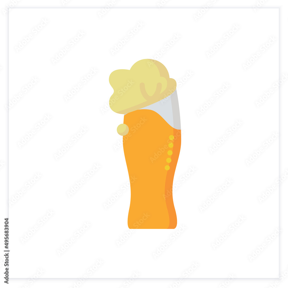 Beer glass flat icon. Alcohol stemware. Party drink. Beer fest. Restaurant, pub, brewery, bar menu. Cocktail party and drinking establishment concept. 3d vector illustration Beer glass flat icon. Alcohol stemware. Party drink. Beer fest. Restaurant, pub, brewery, bar menu. Cocktail party and drinking establishment concept. 3d vector illustration