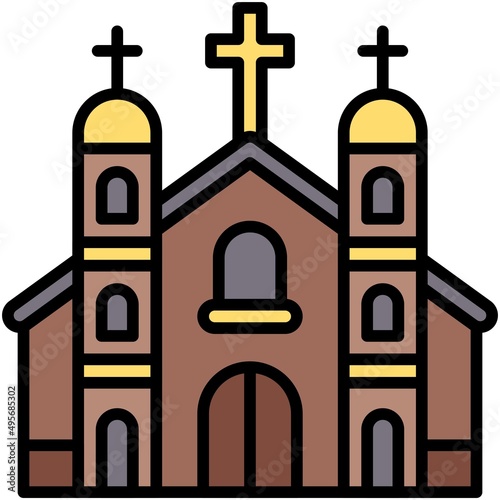 Synagogue icon, Holy week related vector illustration
