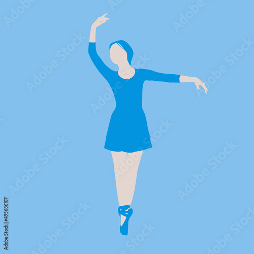 Ballerina in a flat style