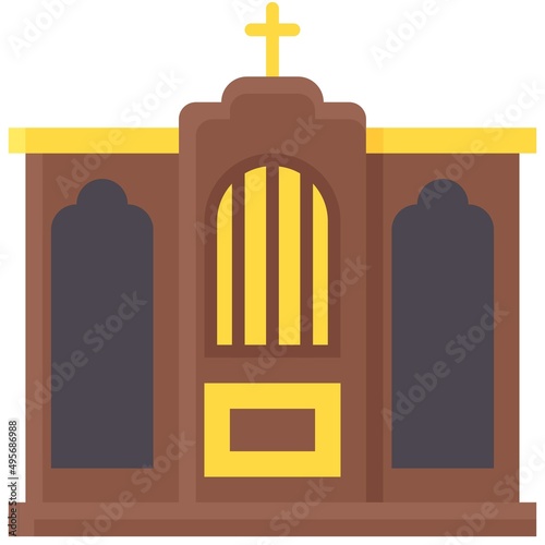 Confessional icon, Holy week related vector illustration