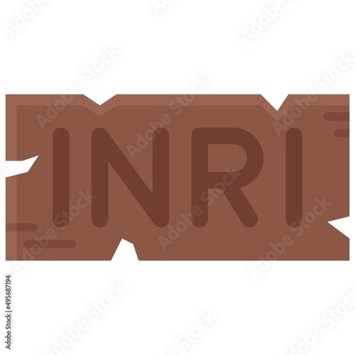 INRI sign icon, Holy week related vector illustration