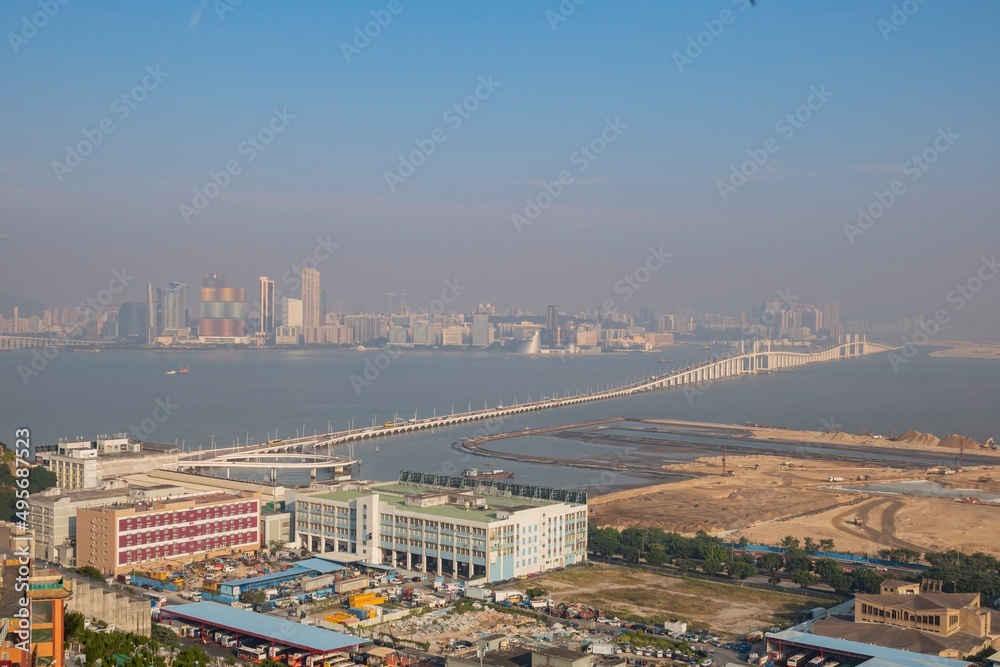 High angle view of the Macao skyline