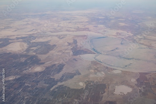 Aerial frozen lake landscape near Beijing © Kit Leong