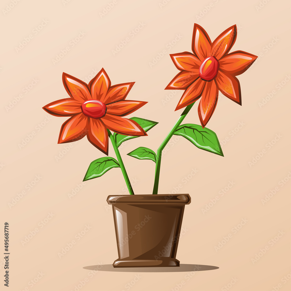 flower vector illustration, hand drawn