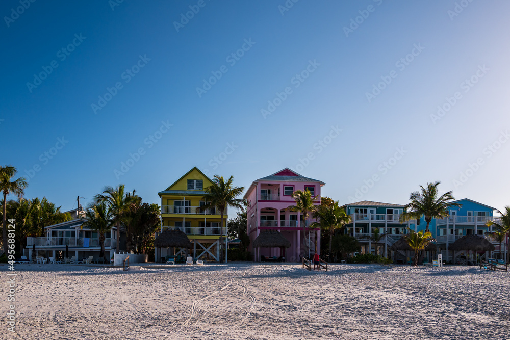 beach huts on the beach