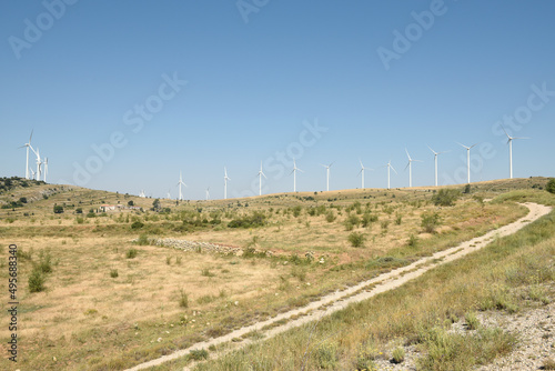 Rural road leading to wind farm