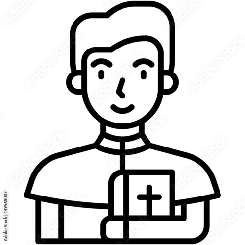Priest icon, Holy week related vector illustration