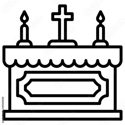 Altar icon, Holy week related vector illustration