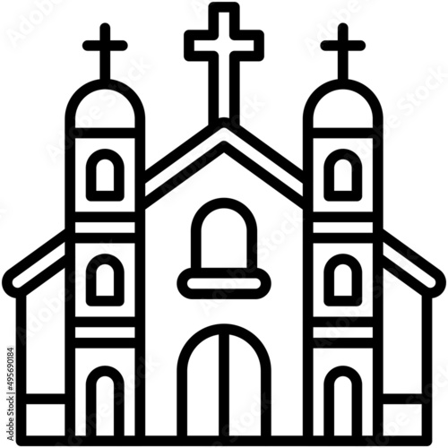 Synagogue icon, Holy week related vector illustration