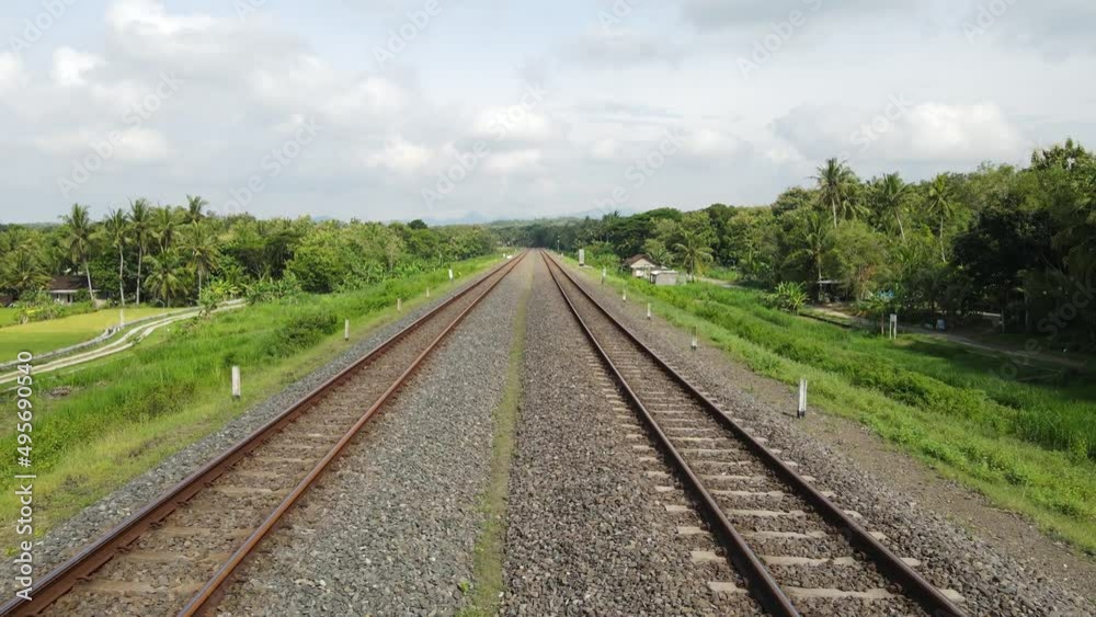Train journey point of view from driver's view. Railway Track Seen from Train Perspective POV. Train journey point of view from driver's view. Railway Track Seen from Train Perspective POV.