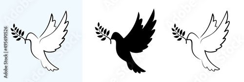 Fotobehang Flying pigeon as a symbol of peace