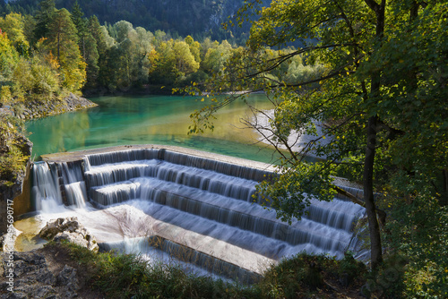 Beautiful view of Lechfall near Fussen, Bavaria,  Austrian Border photo