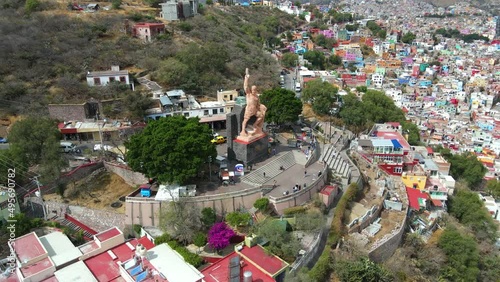 Monumento de al Pepila, Guanajuato drone shot, 4k Footage photo