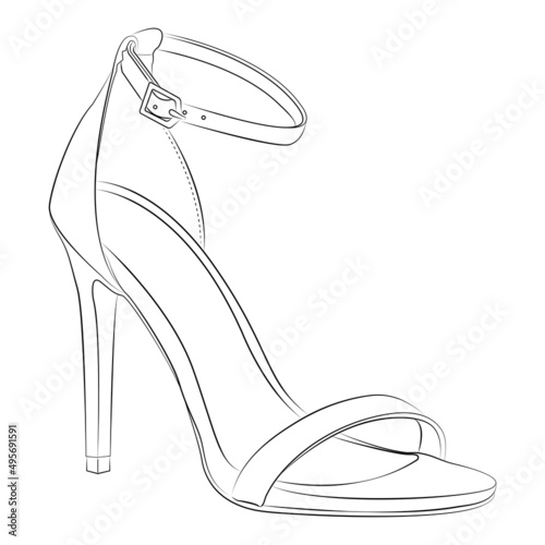 high heels Outline stype vector design element , illustration