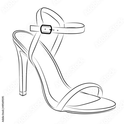 high heels Outline stype vector design element , illustration