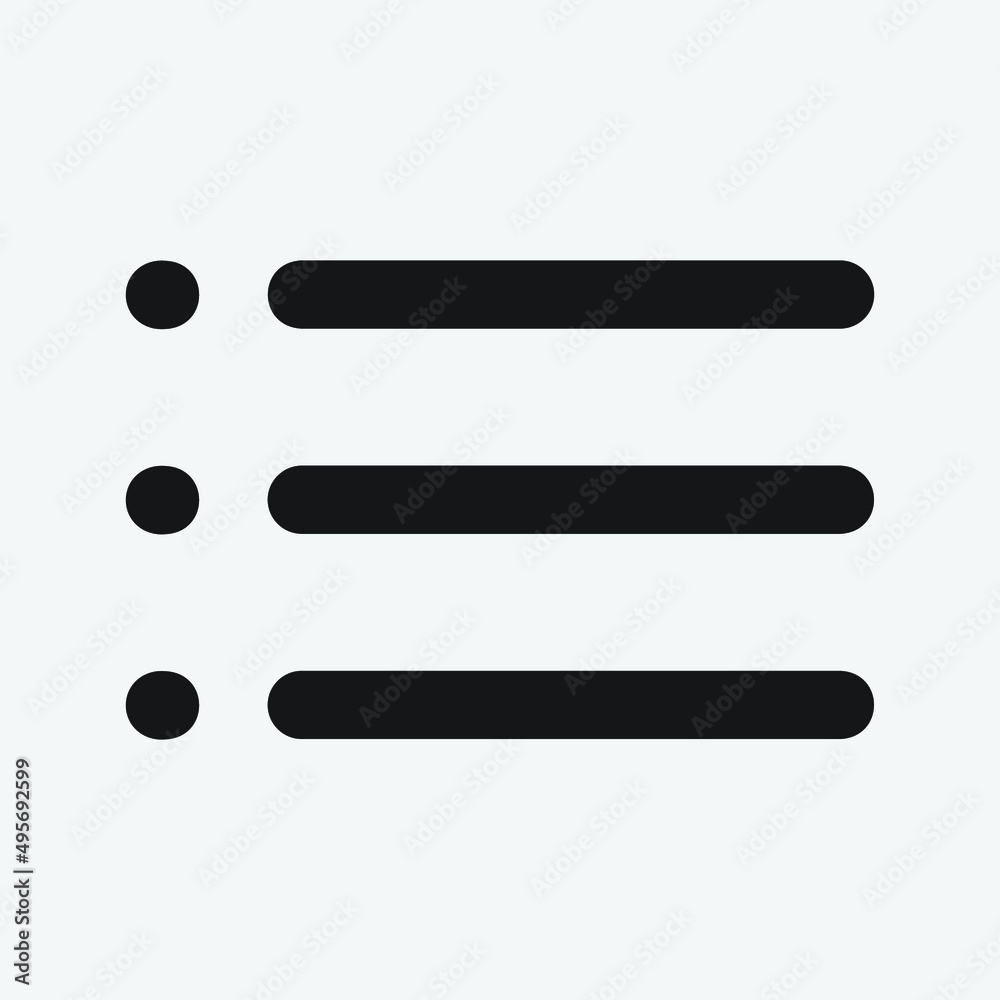 List or checklist website menu icon with solid black color List or checklist website menu icon with solid black color