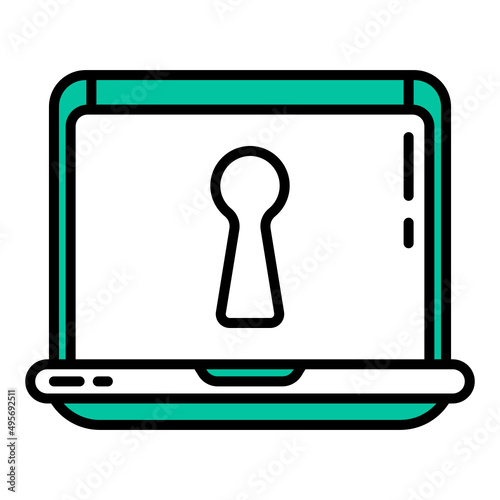laptop and key hole