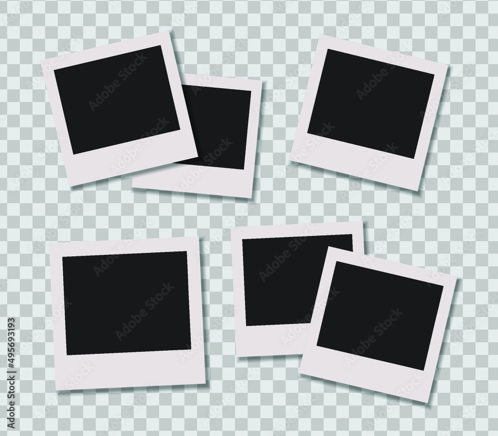 Set of vector Photo frame mockup design on sticky tape isolated on transparent background Set of vector Photo frame mockup design on sticky tape isolated on transparent background