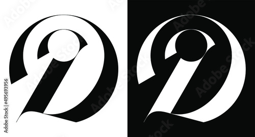 letter D monogram logo logotype initial