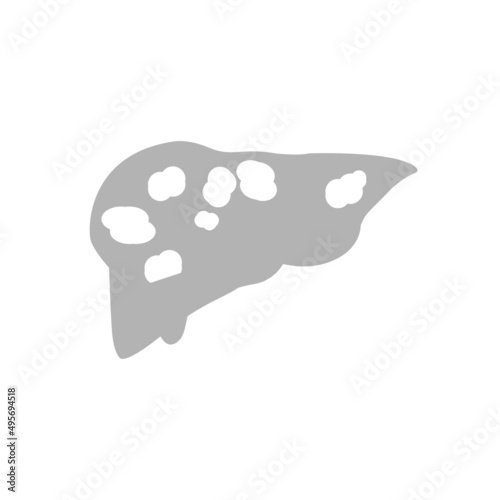 image of fatty liver, disease, vector illustration