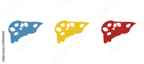 image of fatty liver, disease, vector illustration