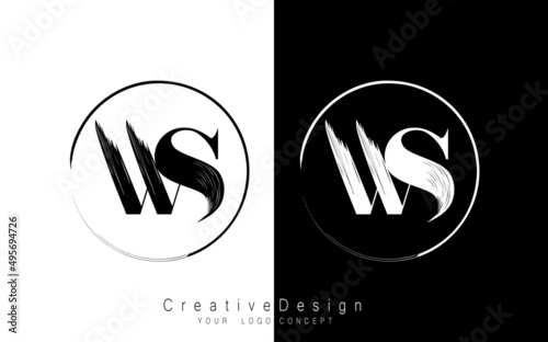WS letter logo design template vector