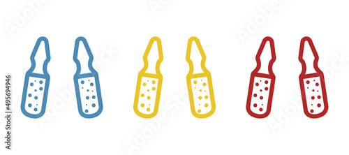 ampoule icons on a white background, vector illustration