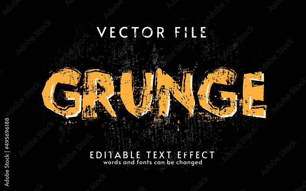 Fototapeta Grunge style text effect fully editable