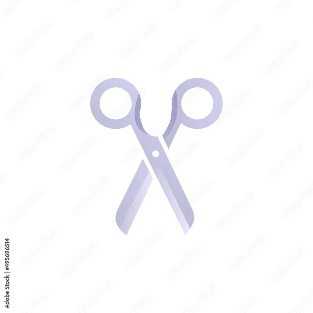 scissors icon on white background, vector illustration