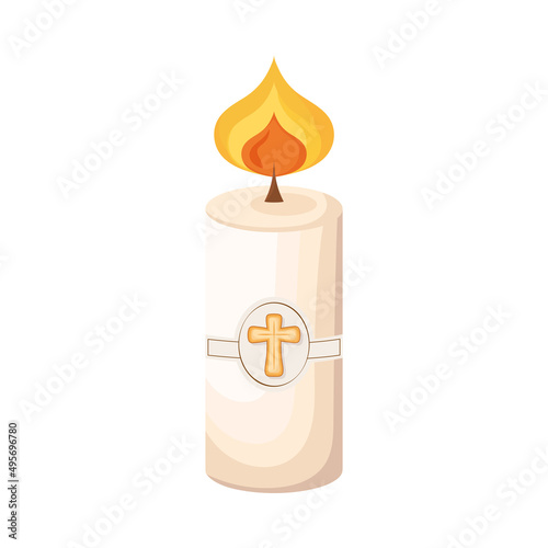 sacred candle with cross