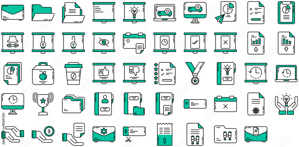 presentation and office icon set presentation and office icon set