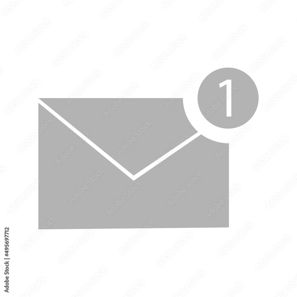 letter icon, single message, unread message concept, vector illustration