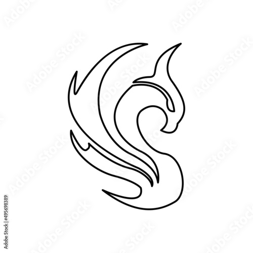 phoenix icon, company logo concept, on a white background, vector illustration
