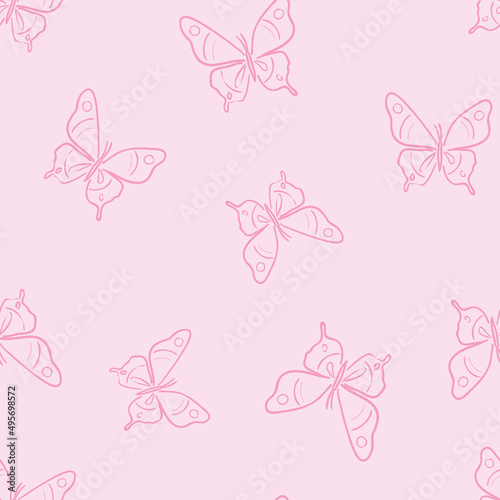 Vector butterfly seamless repeat pattern background. © Kati Moth
