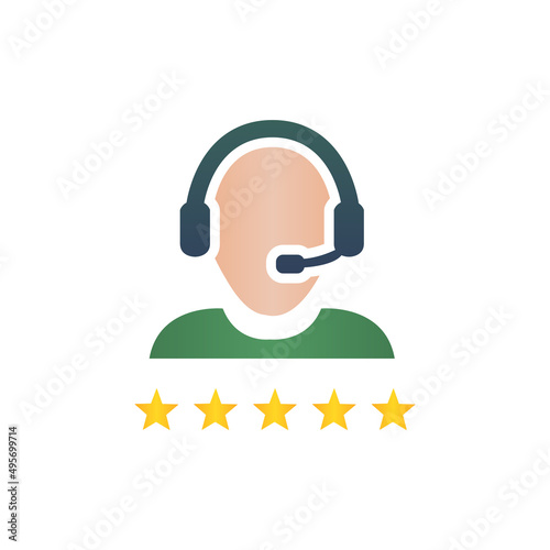 technical support icon, employee evaluation concept, vector illustration