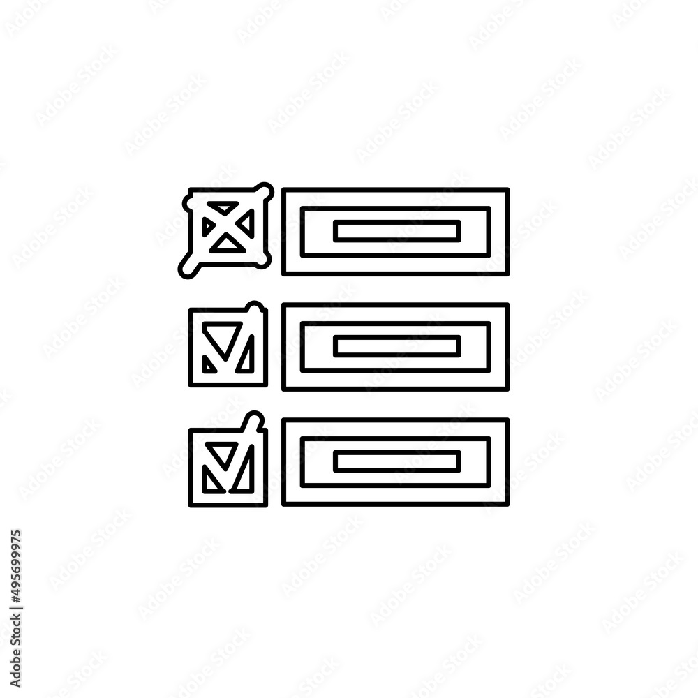 plan items icon, concept of not all completed tasks, vector illustration plan items icon, concept of not all completed tasks, vector illustration