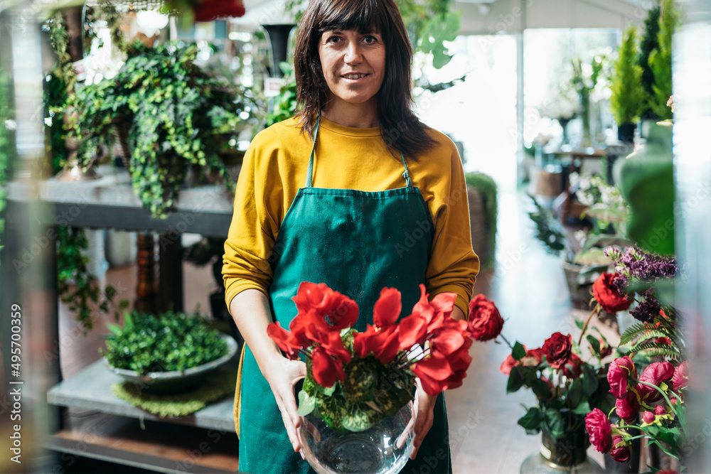 Beautiful Florist Shop Worker Portrait