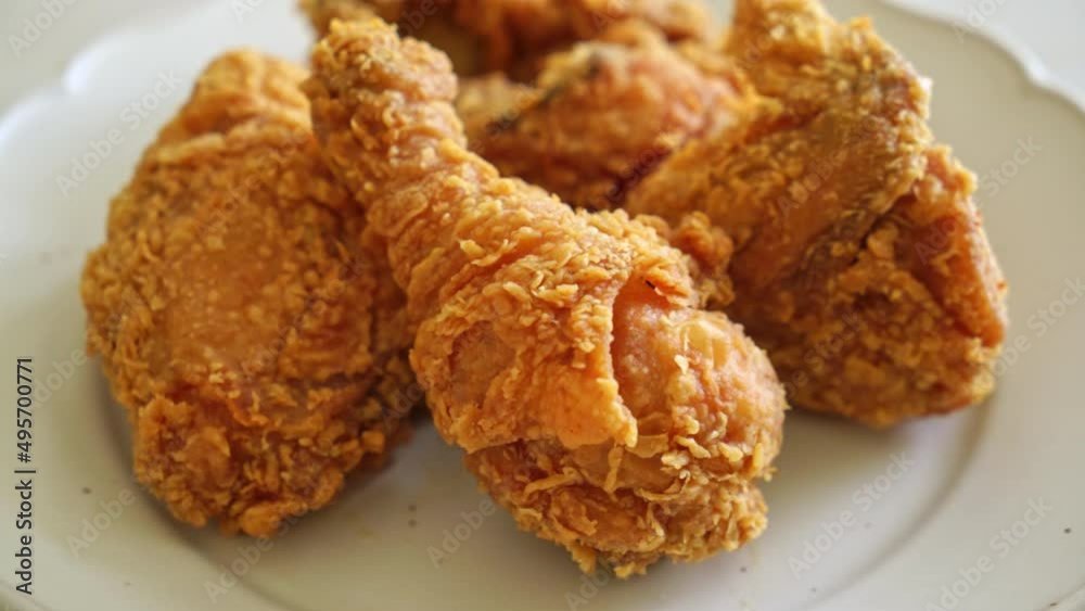 fried chicken with ketchup on plate - unhealthy food fried chicken with ketchup on plate - unhealthy food