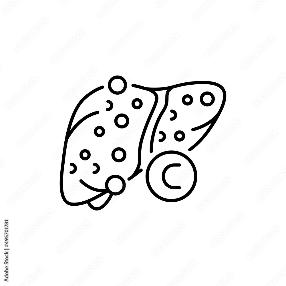 Hepatitis b color line icon. Human diseases. Hepatitis b color line icon. Human diseases.
