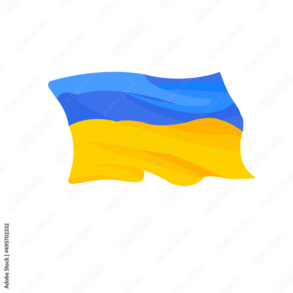 Obraz premium ICON OF THE UKRAINIAN FLAG ON A WHITE BACKGROUND, VECTOR ILLUSTRATION