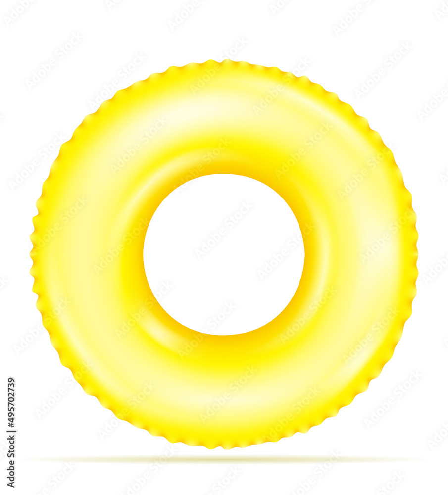 inflatable rubber ring for swimming in the sea or pool vector illustration