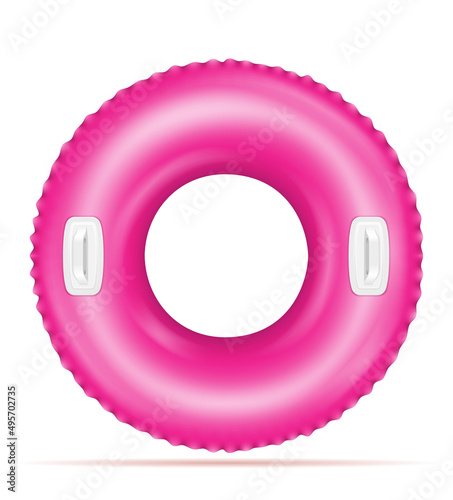 inflatable rubber ring for swimming in the sea or pool vector illustration