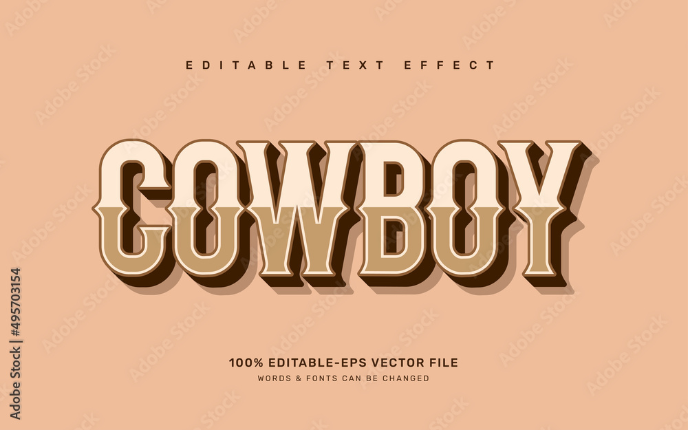 Cowboy editable text effect template