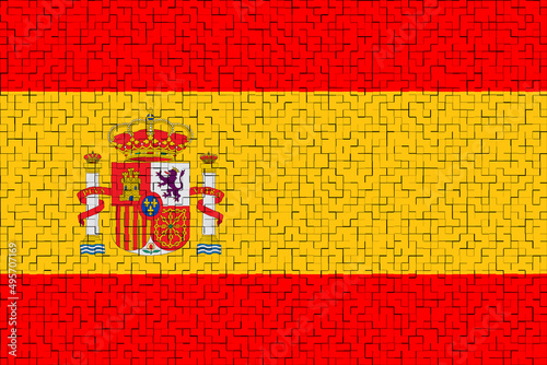 Spain. Spanish flag. Flag of Spain. Illustration of the flag of Spain. Horizontal design. Abstract design. Illustration. Map. NATO. OTAN. Spain flag.