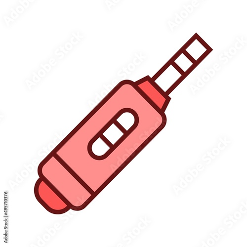 Pregnancy test with positive result icon. Medical tool vector illustration.